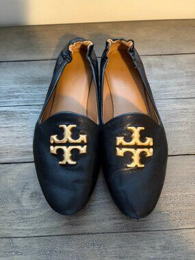 Tory Burch Eleanor Loafer, Perfect Black/Gold, Size 7.5M